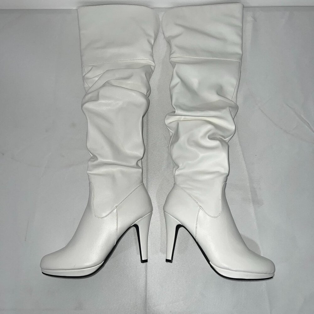 NWOT White Over the Knee Boots